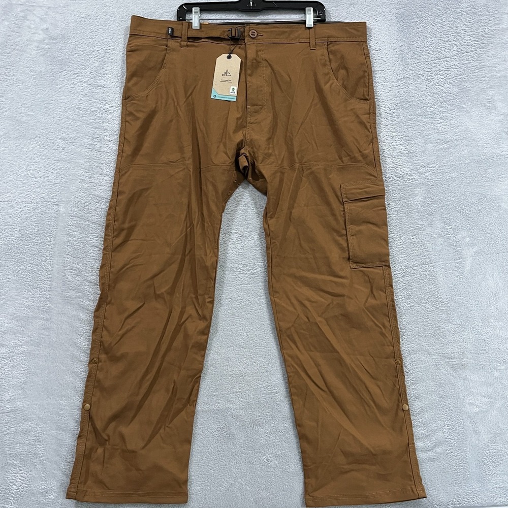 PrAna Stretch Zion Slim Pant II‎ Pants Men 42x30 Sepia Hiking Outdoor Roll Up